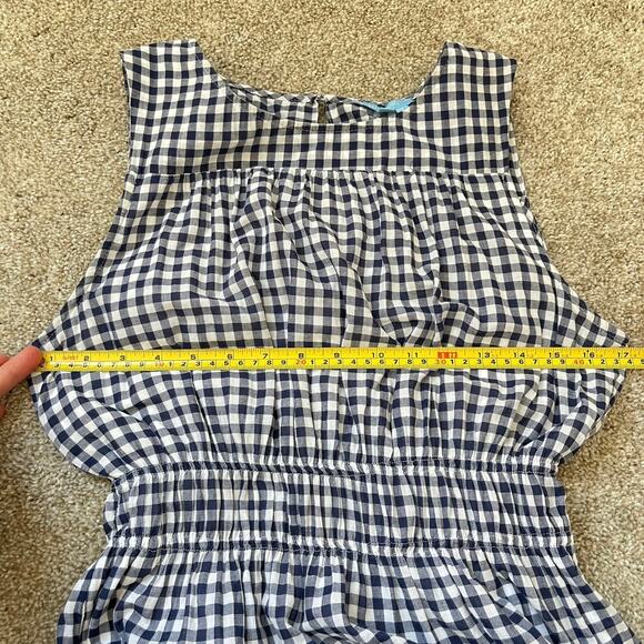 Draper James RSVP Gingham Sleeveless Maxi Dress Size M Navy Blue White Check - Picture 9 of 13